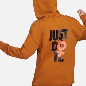 NIKE Women’s Brown Icon Clash Fleece Hoodie Sz Small